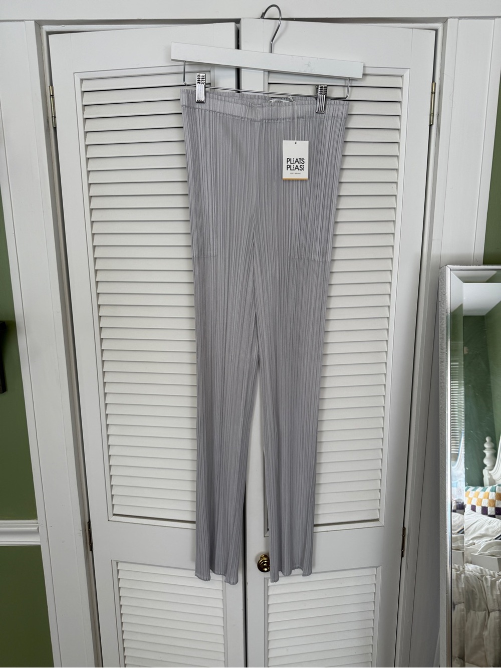 Pleats Please Issey Miyake Plissé Light Gray Pants